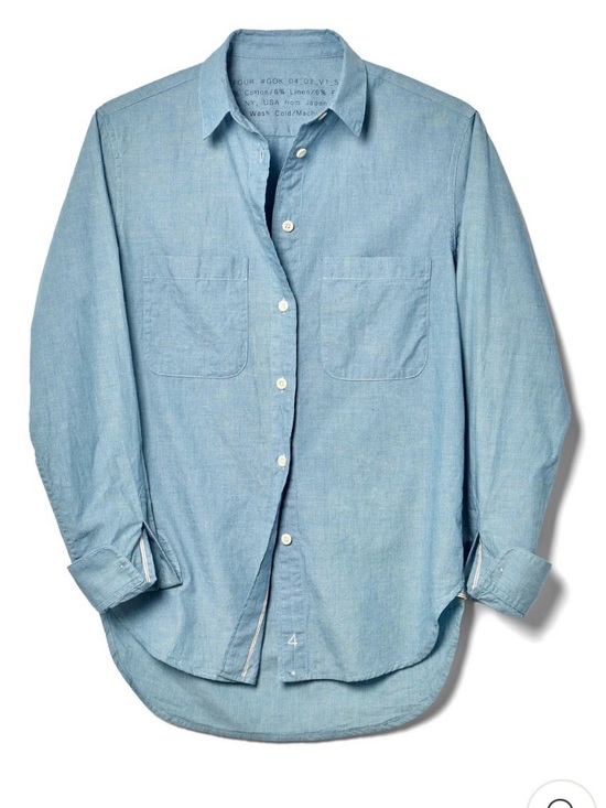 Four Objects Tops - Four Objects XS Light Chambray Button-Down Shirt